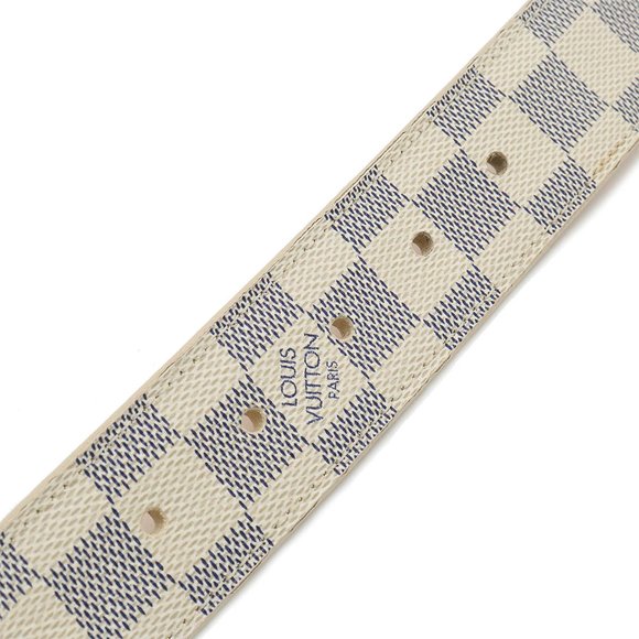 LOUIS VUITTON Damier Azur Santur Voyage Belt Leather #90 M9837U - Picture 6 of 9